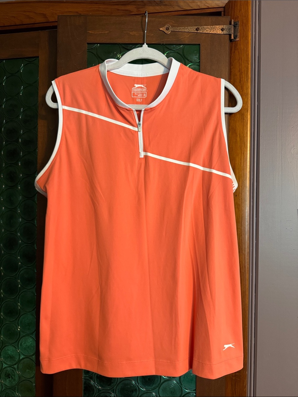 Slazenger Coral Golf Polo with White Trim